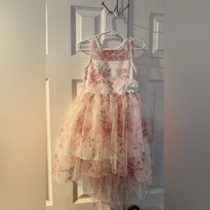 Lilt Floral Pink and White Kids Dress